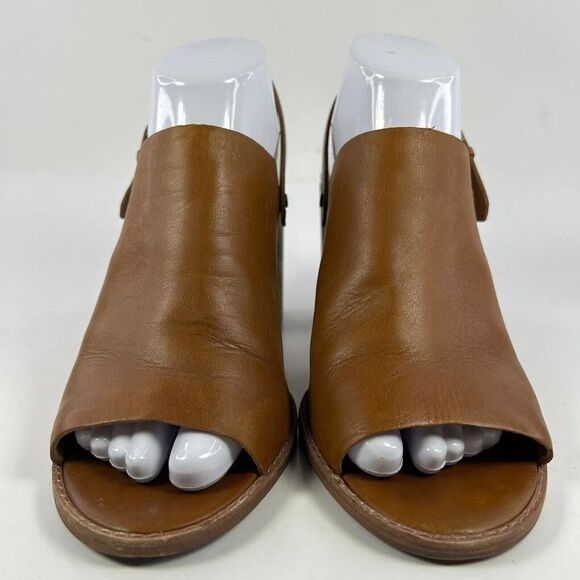 Madewell Brown Leather Heeled Mules - Picture 2 of 10